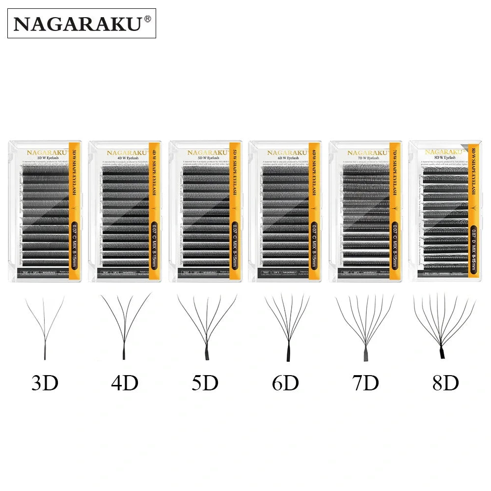 NAGARKU Auto Flowering W Shape Bloom, Eyelash Extensions Natural Soft Light Full Dense