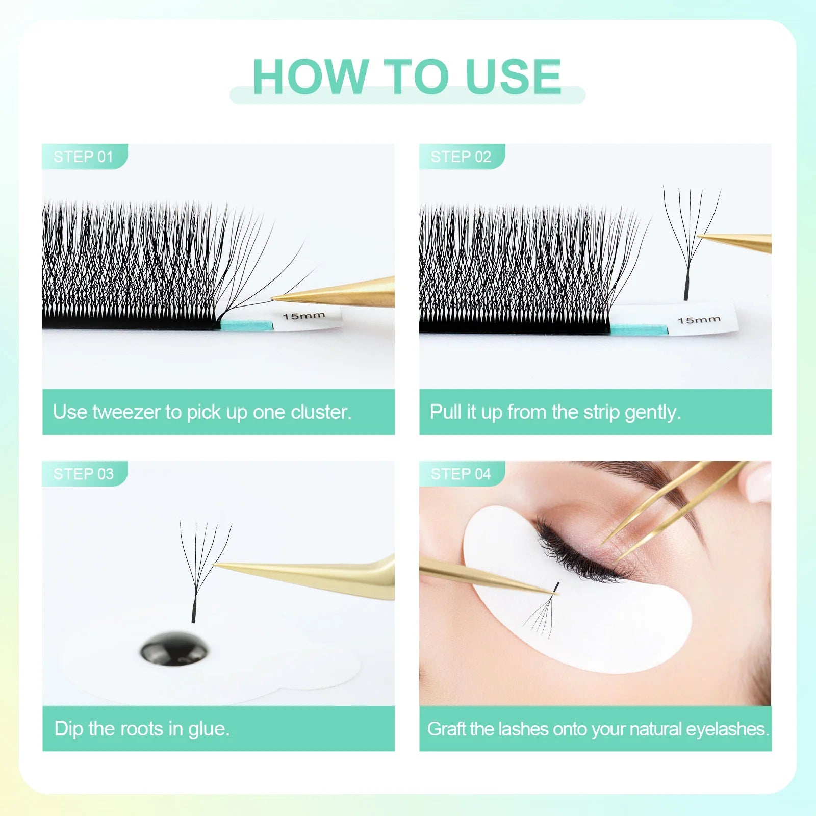 NAGARKU Auto Flowering W Shape Bloom, Eyelash Extensions Natural Soft Light Full Dense