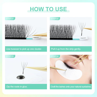 NAGARKU Auto Flowering W Shape Bloom, Eyelash Extensions Natural Soft Light Full Dense